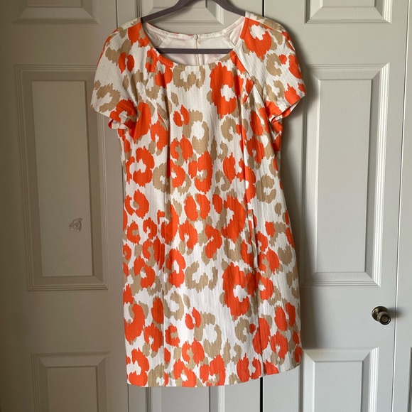 Trina Turk |  Merced Short Sleeve Shift Dress. Pockets. Size 12. USA. Leopard. - Picture 1 of 8